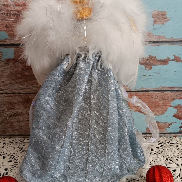 New Old Stock - Vintage 14" Feathered Angel Christmas Tree Topper / Ornament - I - Picture 6 of 7